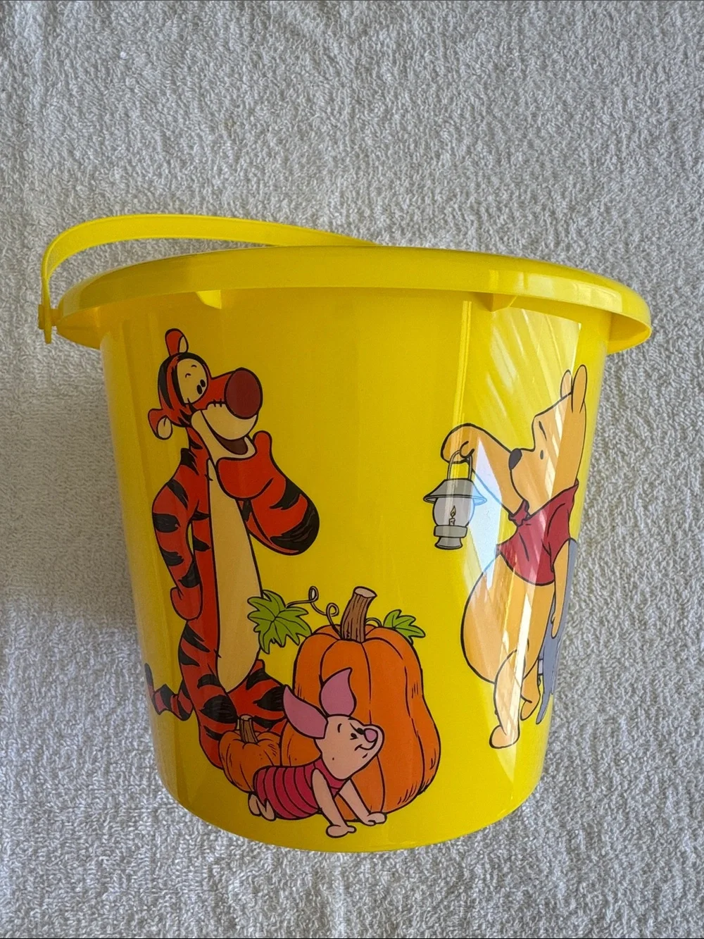 Disney Yellow Winnie the Pooh Halloween Candy Bucket with Tigger, Pooh & Friends
